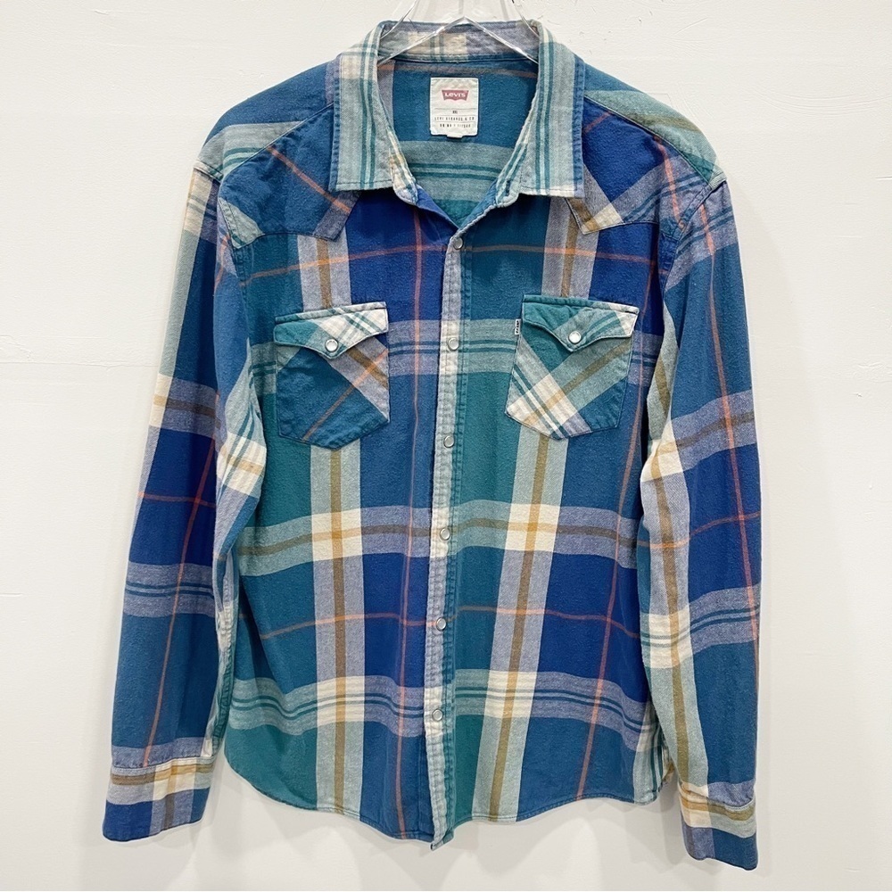 Levi’s Plaid Snap Front Long Sleeve Shirt Men’s XXL